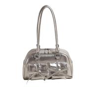 Harilla Sac à bandoulière en Cuir PU pour Femme avec nœud Papillon, Joli Sac sous Les Bras pour Le Travail, Les fêtes en Plein air, Argent