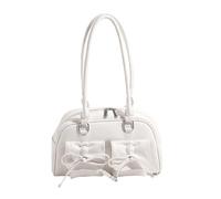 Harilla Sac à bandoulière en Cuir PU pour Femme avec nœud Papillon, Joli Sac sous Les Bras pour Le Travail, Les fêtes en Plein air, Blanc
