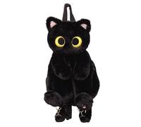 Harilla Sac à Dos en Peluche Animal Chat, Sac d'école à bandoulière élégant, Sac à bandoulière de Dessin animé, Cartable pour Adultes, collège, Femmes et, Noir