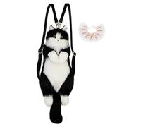 Harilla Sac à Dos en Peluche pour Chat Mignon, léger et Doux, pour Adultes et Filles, Amoureux des Chats, avec écharpe Rose