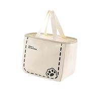 Harilla Sac à Lunch en Cuir PU Sac de Transport Pratique pour École, Empreinte Blanche