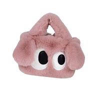 Harilla Sac fourre-Tout en Peluche Portable Soft Portable Mignon Mignon Sac à Main Flou Cadeau de Vacances à Main, Rose