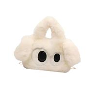 Harilla Sac fourre-Tout en Peluche Portable Soft Portable Mignon Mignon Sac à Main Flou Cadeau de Vacances à Main, Blanc