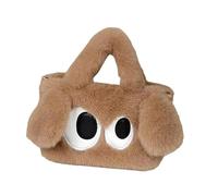 Harilla Sac fourre-Tout en Peluche Portable Soft Portable Mignon Mignon Sac à Main Flou Cadeau de Vacances à Main, CafÉ