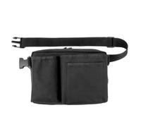 Harilla Sacoche de Taille Outils Pochette Étui Organisateur en Tissu Oxford Résistant avec Compartiment Zippé et Poches Avant Sangle Réglable et Attaches, Noir, Modèle Classique
