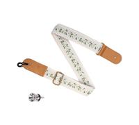 Harilla Sangle de Ukulélé Brodée de Musique, Sangles Arrière de Guitare Universelle Portables, Sangle d'Épaule Réglable avec Embout en Métal pour Instruments de Musique, Beige