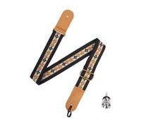 Harilla Sangle de Ukulélé Brodée de Musique, Sangles Arrière de Guitare Universelle Portables, Sangle d'Épaule Réglable avec Embout en Métal pour Instruments de Musique, Noir