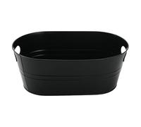 Harilla Seau à Glace Ovale, Seau à Champagne, Organisateur de Salle de Bain, Boisson avec Poignée de Transport pour Accessoires de Bar, Barbecue, Réunions de, noir