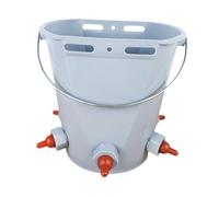 Harilla Seau Distributeur Lait pour veaux 8L Premium, Pratique avec Graduation, Professionnel, avec tétines, Gris avec 5 Tétons
