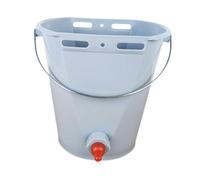 Harilla Seau Distributeur Lait pour veaux 8L Premium, Pratique avec Graduation, Professionnel, avec tétines, Gris avec 1 Mamelon