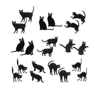 Harilla Silhouette chat d'Halloween en bois, décoration suspendue, pendentif pour cheminée ou branches plantes d'intérieur, 20 Morceaux