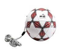 Harilla Soccer Ballon de Football d'Entraînement avec Corde Élastique Ajustable et Sangle Coque PU Résistante et Vessie Interne Progression du Contrôle et des, Rouge