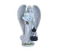 Harilla Statue d'ange solaire pour jardin, figurine d'ange décorative, sculpture lumineuse pour balcon et aménagement paysager, Debout