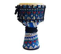 Harilla Tambour Tissu Percussion Djembé Main Goblet Tambourin Peau de Chèvre Bois Tension Stable Esthétique Traditionnelle avec Poignée Adapté aux Leçons, Bleu