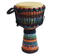 Harilla Tambour Tissu Percussion Djembé Main Goblet Tambourin Peau de Chèvre Bois Tension Stable Esthétique Traditionnelle avec Poignée Adapté aux Leçons, Jaune