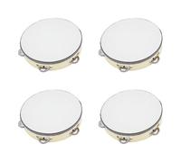 Harilla Tambourin Enfant Tambour Main Instrument Percussion Batterie Main avec Monture Bois Disques Acier Son Cristallin Surface Imitation Facile à Jouer pour