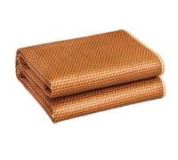 Harilla Tapis de Couchage Tissé Matelas d'Été Tressée Nappe de Lit Ensemble Literie en Soie Glacée et Rotin pour Surface Plate et Légère Chambre Principale, 200 220cm