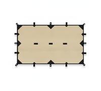 Harilla Tarp de Camping Abri Extérieur Bâche Pare- Anti-Pluie Oxford avec Points d'ancrage Multiples pour Stabilité par Vent et Pluie, Kaki, 19 Points d'accroche, revêtement argenté, 3m*4m, Beige