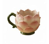 Harilla Tasse Décorative Mug Fleur Tasse de Thé Tasse à Chocolat Touche Florale Pétales Moulés Style Artistique Fonctionnelle Adaptée à la Maison Ambiance Raffinée, Lotus