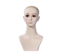 Harilla Tête de mannequin avec support pour perruque, circonférence 54 cm, présentoir pour perruques, modèle pour chapeau, écharpe, maquillage, bijoux, Maquillage Nude