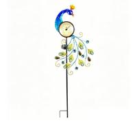 Harilla Thermomètre D'extérieur en Métal avec Piquet et éclairage Solaire, Résistant Aux Intempéries, Décoratif, 107 Cm de Haut, pour Jardin Ou Balcon.
