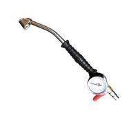 Harilla Tige de Gonflage de Pneu Manomètre Gonfleur Raccord Acier et Caoutchouc Robuste avec Poignée Antidérapante Tube Courbé pour Valves Difficiles Gérance
