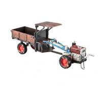 Harilla Tracteur Industriel Réplique Agricole Miniature avec Remorque Alliage Canopée Protectrice Cadre Noir Pneus Rouges Effets Son et Lumière Adapté à