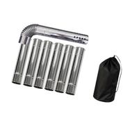 Harilla Tuyau de cheminée en acier inoxydable anti-brûlure, tube de fourneau coupe-vent pour poêle de camping, brûleur de tente ou de pique-nique