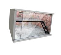 Harilla Vitrine de Garage à échelle 1/64 1/36 1/32, boîte de Protection pour véhicule, Parking, Double couche pour voiture moulée sous pression, Escalier Droit Rouge