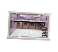 Harilla Vitrine de Garage à échelle 1/64 1/36 1/32, boîte de Protection pour véhicule, Parking, Double couche pour voiture moulée sous pression, Escalier Droit Rose