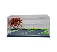 Harilla Vitrine pour Véhicule Miniature à L'échelle 1/64 avec Verre Acrylique et Cache-arbre Transparent, Double Scène de Parking