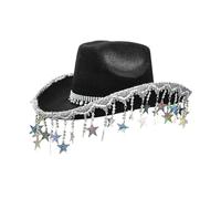 Harilla Western Cowboy Hat Cowgirl Hat pour le de rôle de rôle, Noir