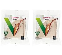 Hario 02 100-Count Coffee Natural Paper Filters, 2-Pack Value Set (Total of 200 Sheets)