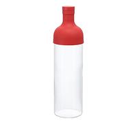 Hario Bouteille en Verre avec Filtre à Thé Amovible FIB-75R - 750 ML - Spécial Thé Glacé - Rouge