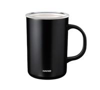 HARIO CMG-470-B Tasse à double isolation sous vide avec revêtement en céramique, noir, 470 ml, couvercle inclus