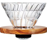 Hario Glass Kaffee Dripper V60 02 Bois d'olivier goutte à goutte VDGR-02-OV