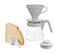 HARIO KIT V60 VERRE GRIS CLAIR ET PP 1-4 TASSES