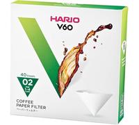 Hario VCF-01-100M Lot de 100 filtres à café en Papier, Blanc, Size 02-40pcs