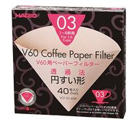 Hario VCF-01-100M Lot de 100 filtres à café en Papier, Naturel, Size 03-40pcs