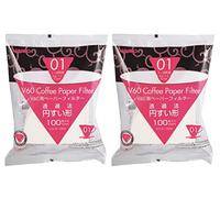 Hario VCF-01-100W Filtre à cafe papier 01 pour V60 Coffee Dripper, Blanc x 2Pack (Total 200 Pcs)