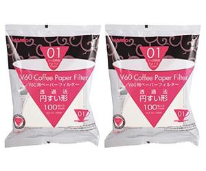 Hario VCF-01-100W Filtre à cafe papier 01 pour V60 Coffee Dripper, Blanc x 2Pack (Total 200 Pcs)