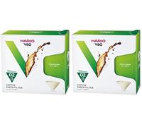 Hario VCF-02-100 MK - boîte de 100 filtre papier blanc pour cafetiere filtre Hario V60 4 tasses (Lot de 2)