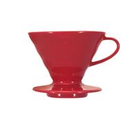 HARIO VDCR-02R V60 02 Goutteur de café en céramique rouge pour 1 à 4 tasses