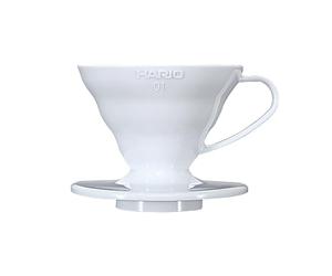 HARIO VDR-01-W V60 01 Goutteur à café transparent pour 1 à 2 tasses Blanc