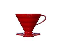 HARIO VDR-02R V60 Goutteur à café transparent 02, rouge, pour 1 à 4 tasses