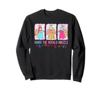 Hark The Herald Angels Rose Bleu Noël Faith Jésus Sweatshirt