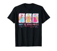 Hark The Herald Angels Rose Bleu Noël Faith Jésus T-Shirt