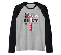 Harlem Globetrotters Logo Trickshot Masters Fan de basket-ball Manche Raglan