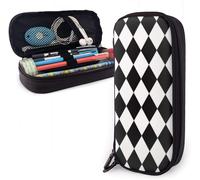 Harlequin Diamonds Trousse À Crayons Géométrique Monochrome Noir Et Blanc, Pochette À Crayons Multifonction, Organisateur De Papeterie De Grande Capacité, Porte-Stylo Pour L'école, Le Bureau, La Trous