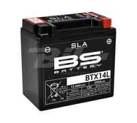BS-Battery Batterie moto BTX14L AGM sans entretien activée en usine Noir